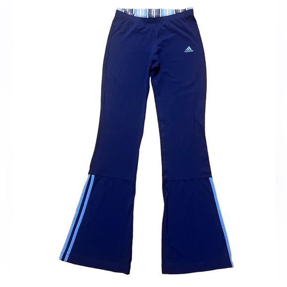Adidas Y2K flared wide leg legging blue pant size small - Picture 2 of 9